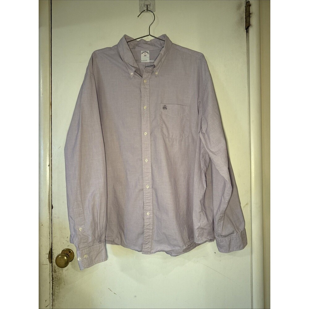 Brooks Brothers 1818 Long Sleeve Cotton Oxford Shirt Button Down Lavender XXL